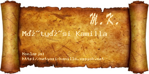 Mátyási Kamilla névjegykártya